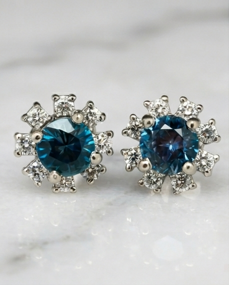 Blue Zircon Studs UW-ER-ST-ZR-BL